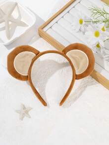 1个柔软熊耳朵发箍 毛绒老鼠耳朵发圈 洗脸卡通动物发带 - 彩色 - 查看 11