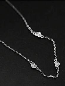 1 Peça Pulseira de Prata Esterlina S925 em Formato de Coração para Crianças, Projetada para Meninas, Hipoalergênica, com Pingente de Coração, Presente de Joias Perfeito para Bebês Meninas, Filhas e Amigas/Parentes Femininas, Adequado para Aniversário, Feriado - Amor - Visão 9
