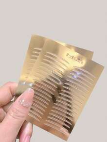 2pcs Hanbelle Genuine Double Eyelid Tape Glue, Super Sticky Waterproof Rose Gold Base Olive Shape Mixed Crescent Moon - White - View 9