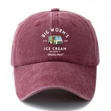 1PCS Polyester Baseball Cap For Men And Women - Casual Style Snapback Hat With Adjustable Strap, Classic Printed Outdoor Sunscreen Hip-Hop Trucker Cap - Burgundy - View 1