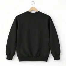 Men's Crew Neck Fleece Sweatshirt, Thick Winter Coat, Cotton - 黑色 - 查看 9