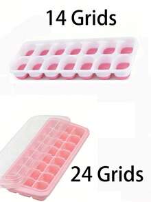 1个硅胶冰砖模具，多色透明14/24格冰砖冰盘，适用于冰箱 - 彩色 - 查看 3