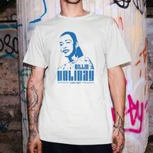 Billie Holiday T Shirt Jazz Music - trắng - Xem 1