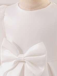 Baby Girls' Dress, Spring Autumn Outfit, Children Gift Dress, Princess Flower Girl Party Dress For Wedding - White - View 5