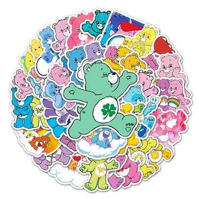  paquete de 50/100 pegatinas de Osos Amorosos de Care Bears, paquete de pegatinas con diseño de osos de dibujos animados lindos, Oso Amoroso, Oso Alegría, Oso, Oso Amigo, regalos, vuelta al colegio