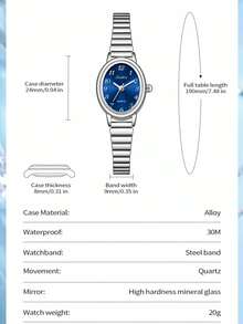 LIGE 时尚女士石英表，不锈钢表带，防水，适合日常佩戴，精致小巧的表盘，可调节表带 - 銀色 - 查看 3