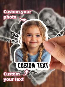 1-100张定制人像照片贴纸，照片贴纸，她的贴纸，个性化贴纸，宠物定制贴纸，多种尺寸，趣味生日装饰，单身派对，顶级装饰，生日派对装饰，蛋糕装饰，定制贴纸 - 彩色 - 查看 4