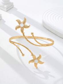 1 chiếc vòng tay hình sao biển vàng, kiểu dáng Bohemian, trang trí khu nghỉ dưỡng bãi biển, trang sức chủ đề đại dương - Vàng - Xem 4