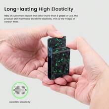 Carbon Fiber Money Clip Front Pocket Wallet Minimalist Wallet Slim Wallet Credit Card Holder - Matte-finish Fluorescent Green - View 6
