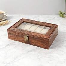 FEILIYA Uten 12 Slot Watch Box With Drawer, Men's Watch Display Case With Glass Cover, Double Layer Jewelry And Watch Storage Box, Unisex, Black,Room Decor - Multicolor - View 19