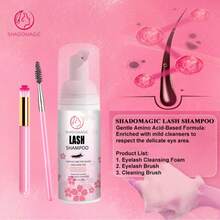 60ml Champú para pestañas, fácil de eliminar el maquillaje, limpieza suave, limpieza rápida, espuma limpiadora profesional para maquillaje de ojos, espuma de limpieza rápida de pestañas, espuma limpiadora de pestañas, desmaquillante, espuma limpiadora, textura suave de espuma para el cuidado de las pestañas - Rosa - Ver 2