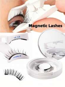 1 对磁性眼线笔和睫毛套装，易于使用，无需胶水，可重复使用假睫毛工具，适合旅行、商务旅行、约会、酒店 - 彩色 - 查看 32
