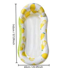 1pc Inflatable Lemon Floating Lounger, Fruit Style, Lemon Element, Water Floating Lounger Suitable For Water Entertainment, Beach Pool Party, Summer Beach, Inflatable Float, Requires Separate Purchase Of Air Pump - Lemon - View 10