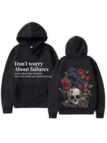 Fashionable Retro Loose Sportswear 2025 S Casual Hoodie Comfortable Classic Print Sweatshirt For Men Essentials Hoodie Hoodie For Women Sweatshirts For Women Hoodies For Men 's Hoodie Sweatshirts For Men Essentials Fear - 黑色 - 查看 5