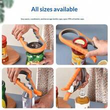 1pc Multi-Function Non-Slip Bottle Cap Opener, Manual Kitchen Can Opener, 4-In-1 Household Jar Lid Twist Opener, Creative Can Opener - Multicolor - View 3