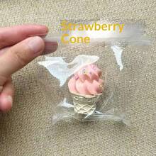 硅胶冰淇淋挤压玩具，逼真食物造型减压玩具，带钥匙扣，硅胶挤压玩具 - 彩色 - 查看 10