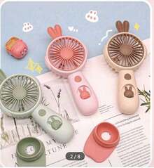 Mini Ventilador Portatil con bateria recargable 3 velocidad usb - Café integral - Ver 4