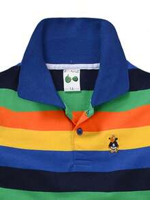 Boy's Polo shirts Children kids Golf T Shirt Long sleeves Casual Top For Daily And Outdoor Wear - Azul - Ver 2