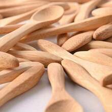10/20Pcs Mini Bamboo Spoon Wooden Spoon 3.54 * 0.79 Inch Dessert Spoon Small Spoon Coffee Spoon Ice Cream Spoon Seasoning Spoon Round Handle Spoon - Multicolor - View 5