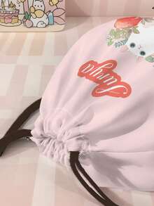 1pc Customized Name Cartoon Cat Pattern Drawstring Backpack, Can Be Customized According To Your Unique Design, Perfect For Children, Print Your Own Name Or Print Your Sister's And Classmates' Names As Gifts For Them - Multicolor - View 10