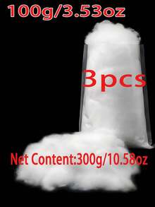 100g/300g/500g/1000g Polyester Fiber Filling, Vacuum Compressed, Suitable For Plush Crochet Dolls And DIY Throw Pillows, White - Filler - 100g - View 9