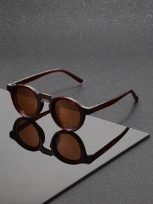 Fashionable Small Round Frame Unisex Glasses, Comfortable Curved Temples, Suitable For Outdoor Activities, Travel, And Shopping - Multicolor - View 5