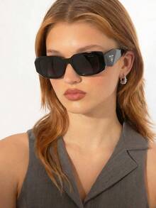 Prada Fashionable Black Frame Women's Sunglasses, UV Protection, Stylish For Summer Beach - Black - View 4