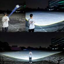 Linterna LED ultrabrillante 2026 con 7 modos y luz lateral COB, suspendida para su uso, linterna táctica de alta potencia con 3500m, impermeable para exteriores, adecuada para camping, pesca, iluminación de emergencia, caza y patrulla - Estrella - Ver 2