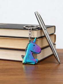 1pc Custom Personalized Unicorn Keychain, Can Be Engraved With Any Text, A Meaningful Gift For Your Boyfriend Or Girlfriend, Fashionable Style - متعدد الألوان - مشاهدة 7