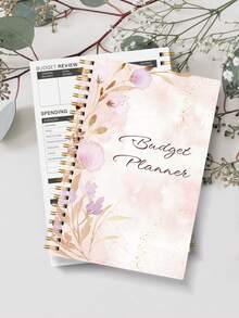 Trees 1pc Undated Monthly Budget Planner Notebook, A5 Spiral Bound Financial Organizer With Expense Tracker & Spending Log, For Home, Office & School Money Management Office Supplies - Budget Book - Pink - View 2