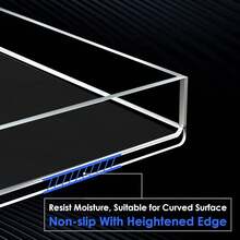 MaxGear Acrylic Vanity Tray, Clear Bathroom Storage Tray For Countertop, Toilet Tank, And Bathtub – Perfect Organizer For Perfume, Soap, Towels, Tissue, Candles, And Plants, 11.8 * 5 * 1.2 Inches - 11.8英寸x5英寸x1.2英寸 - 查看 5
