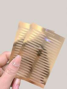 2pcs Hanbelle Genuine Double Eyelid Tape Glue, Super Sticky Waterproof Rose Gold Base Olive Shape Mixed Crescent Moon - White - View 5