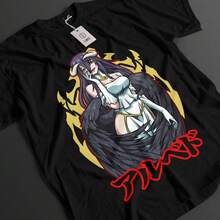 Overlord Shirt Albedo Tshirt Ainz T-Shirt Shalltear Top Demiurge Sebas Anime Tee - 黑色 - 查看 8