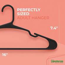 Clothes Hangers Plastic 50 Pack For Adults - Plastic Hangers, The Perfect Coat Hanger And Space Saving Clothes Hangers For Closet, Percheros Ganchos Para Colgar Ropa Hangars - Black Hangers - 黑色 - 查看 3