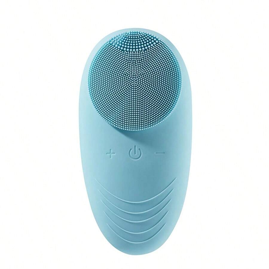 Portable Electric Silicone Facial Cleanser With Waterproof Vibration Massage Function, 5 Modes, Deep Skin Exfoliating Facial Brush. - Màu xanh bạc hà - Xem 1