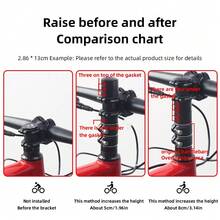 1pc Mountain Bike Aluminum Alloy Riser Stem, Headset Extender, Universal Bicycle Accessory - Black - View 4