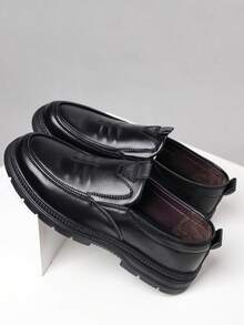 Zapatos formales de vestir para hombres, zapatos de cuero formales de alta calidad para caballero, zapatos de fiesta estilo británico, zapatos de cuero casuales cómodos para Navidad, fiesta de cumpleaños - Negro - Ver 3