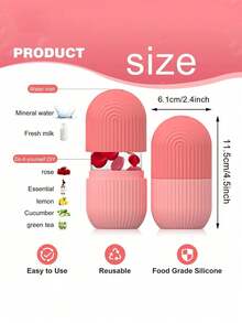 Ice Roller, Facial Ice Roller, Eye Ice Massage, Facial Beauty And Skin Care, Ice Compress, Shrinks Pores, Improves Skin Elasticity. - Pink - View 5