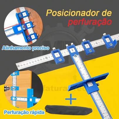 Ferramenta Posicionadora De Perfuração Ajustável Multifuncional , Régua Guia De Broca , Localizador De Furo Para Carpint