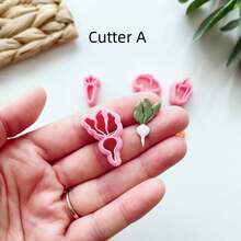 1/4Pcs Playful Vegetable Polymer Clay Cutters – Pastel Pink Mini Carrot & Broccoli Shapes, Boho Chic Craft Tools For DIY Earrings, Jewelry Charms & Food Lover Gifts - Pink - View 5