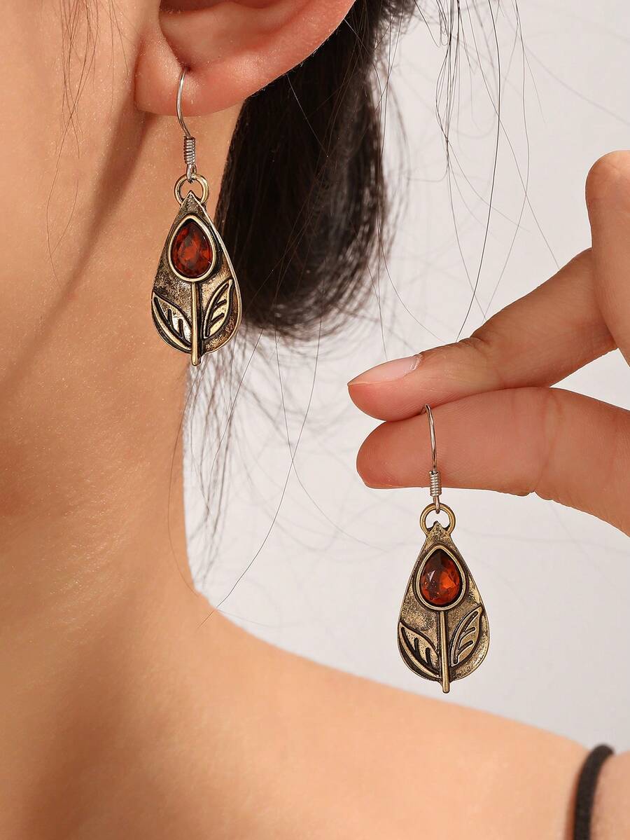 1 Pair Retro Bohemian Geometric Palace Style Earrings - Multicolor - View 1