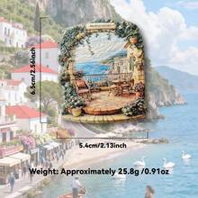 1pc Mediterranean Architecture Balcony Creative Resin Fridge Magnet, 3D Embossed High-End Resin Crafted PVC Fridge Magnet, Kitchen Decor, Landscape Magnet, Ideal Gift For Travel Enthusiasts - 1PC - View 4