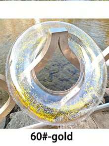 1pc Transparent Sequin Inflatable Swimming Ring, Thick PVC Crystal Swimming Ring Armpit Float, Adult Transparent Cute Underarm Thick Circle Large Buoyancy Swim Ring,Lightweight And Portable - Clear - View 32