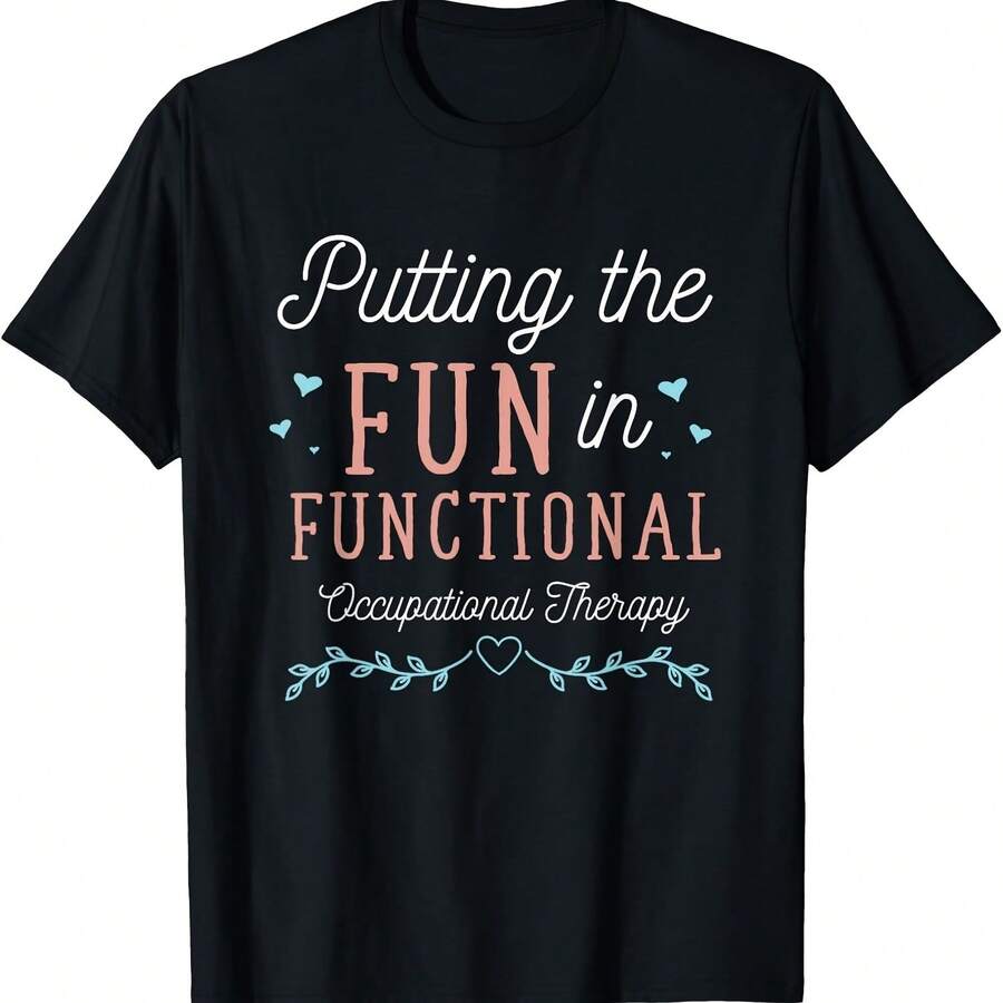 Camiseta divertida de terapia ocupacional con ejercicios de OT - Negro 1 - Ver 1
