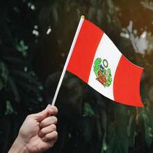 Bandera de Perú, MXPHN-000, 1Pza, Perú, 14x21cm, Tela Poliéster, Asta Plástico. - Multicolor - Ver 4