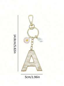 1pc 26 English Alphabet Faux Pearl Alloy Keychain Paired With Bowknot Ornaments, Popular Accessory, Backpack Charm Car Hanging Pendant Women Girls,Wallet And Handbag Accessories,Couple Pendant, Bag Pendant, Headphone Pendant,Suitable As A Family, Friends, Lovers, Mother's Day Gifts, Teacher Gifts, Birthday Gifts, Holiday Gifts - Nhiều màu - Xem 11