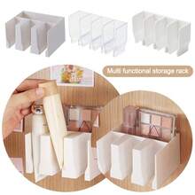 Wall-Mounted Storage Rack Large Capacity No Punching Toothpaste Drain Holder Dual Purpose Multi-Grid Bathroom Shelf - Multicolor - View 8