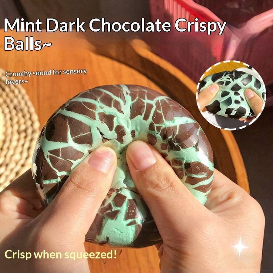 2026 Novo - 1 peça Aperto de Chocolate Preto - Bola Crocante Feita à Mão Menta Aperto de Chocolate Preto Super Macio Bola de Cera de Descompressão Feita à Mão Crocante Aperto Aperto Alívio de Pressão Controle de Som Aperto - Presente para Amigos - Presente de Feriado - Presente de Aniversário - Presente de Coleção - Presente - Multicolorido - Visão 1