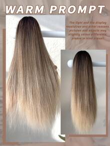 16 Inch Long Straight Ombre Black Brown To Burgundy Claw Clip Ponytail Hair Extension, Made Of Heat-Resistant Synthetic Fiber, Suitable For Women For Christmas, Halloween, Music Festivals, And Daily Use - Two-Tone - View 8
