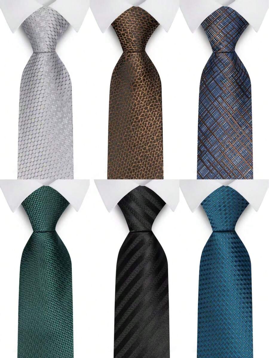 1pc Men's Striped Necktie, Essential Suit Accessory For Business, Weddings And Formal Events - Color Mixing - View 1